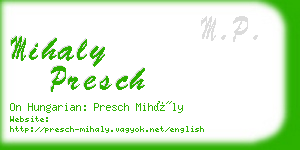 mihaly presch business card
